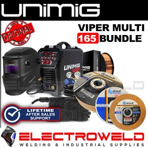 UNIMIG Viper 165 Multi Mig Tig Welder Bundle +Helmet+Gloves Wire U11006K PK11072