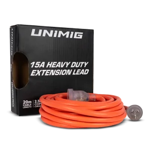 UNIMIG 15A Industrial Power Extension Lead, 10m / 20m Welding Caravan Cord Plug