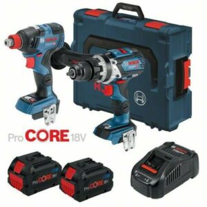 2 PIECE BOSCH CORDLESS BRUSHLESS BUNDLE 18V 8AH HAMMER DRILL IMPACT DRIVER BATTERIES CHARGER 1