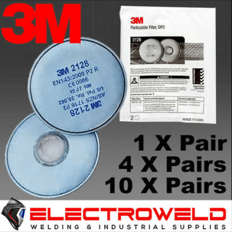 3M 2128 P2 Filters For Welding Paint Gas Odour Flu Smoke Suits 6000 7000 Series Respirators