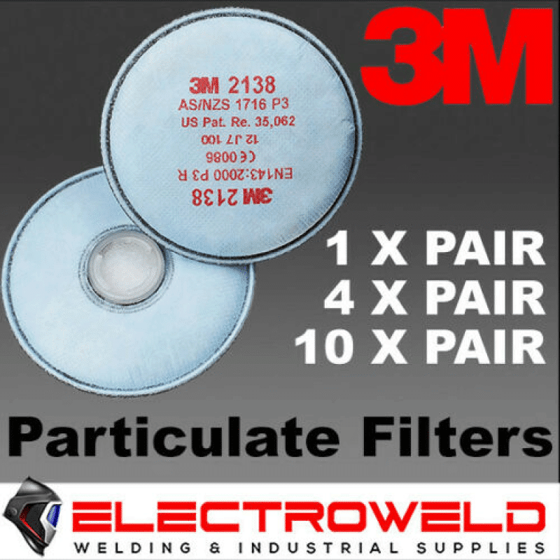 3M 2138 P2 GP3 Filters For Welding Paint Gas Odour Flu Smoke Suits 6000 7000 Series Respirators