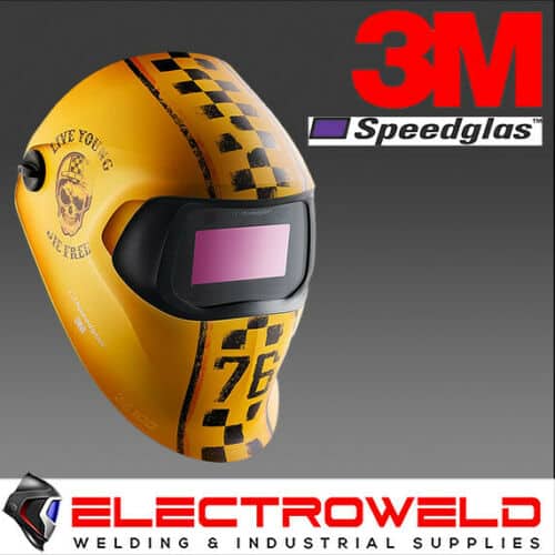 3M Speedglas Graphic 100 Motor Welding Helmet Mig Tig Yellow Live Young 752920