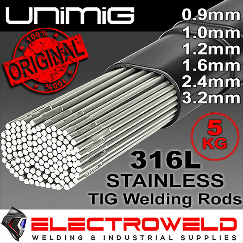 5kg Filler Rods ER316L Unimig Stainless TIG Welding Wire Sticks 0.91.01.21.62.43.2mm