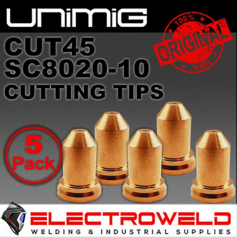 5x Unimig Sc8020 1mm Standoff Cutting Tips Sc80 Plasma Torch Razor Cut 45 80