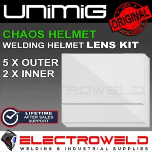7x UNIMIG Chaos Welding Helmet Inner Outer Clear Lens Covers Kit Inside Outside 2