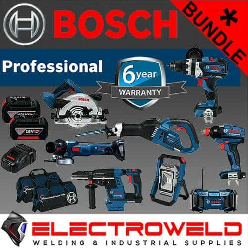 8 PIECE BOSCH KIT 18V CORDLESS BRUSHLESS 5AH HAMMERDRILLS AWDRIVER5 GRINDER