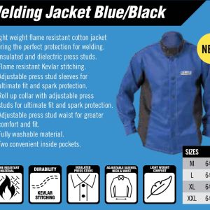 Cigweld Proban Welding Jacket Blue L XL XXL 3