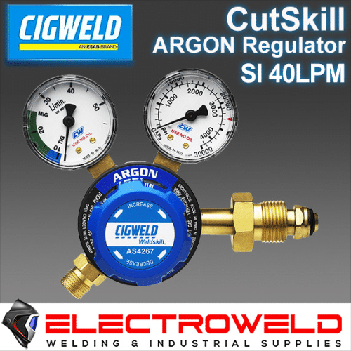 Cigweld Twin Gauge Argon Gas Regulator Welding Pressure Cutskill Side Entry