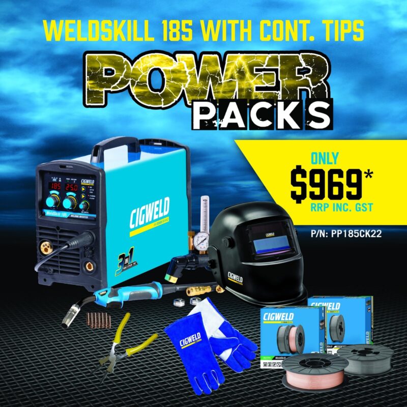 Cigweld Weldskill 185 Mig Tig Bundle Welder Helmet Gloves Wire W1008185 Pp185ck22 3