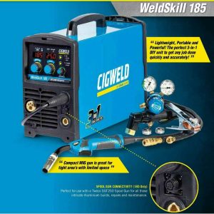 Cigweld Weldskill 185 Mig Tig Bundle Welder Helmet Gloves Wire W1008185 Pp185ck22 6