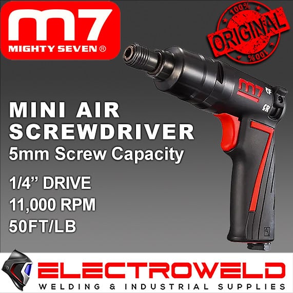 M7 MINI AIR SCREWDRIVER M5 PISTOL GRIP .25icnhes DRIVE PNEUMATIC MIGHTY 7 M7 RA505