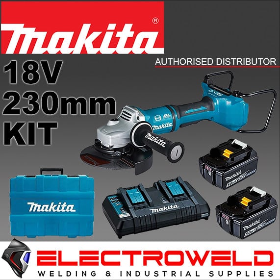 MAKITA-9-230MM-36V-CORDLESS-ANGLE-GRINDER-2X-5.0AH-BATTERIES-DUAL-CHARGER