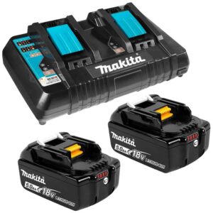 Makita 18v 2 X 5.0ah Li ion Batteries Cordless Dual 2 Port Charger Dc18rd 2