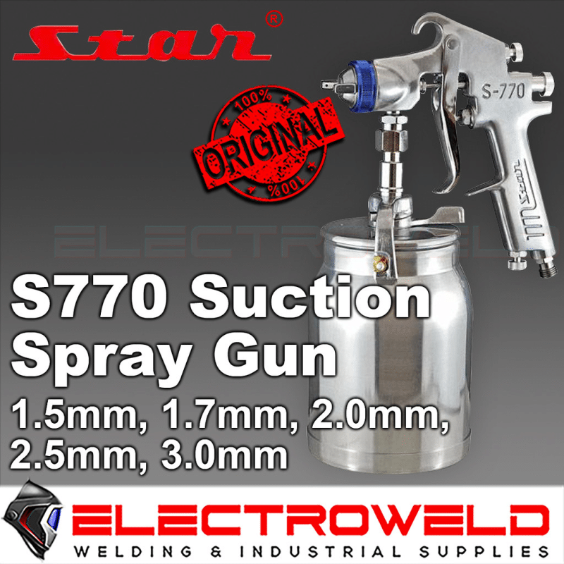 Star S770 Air Suction Spray Gun 1L Pot Paint – 1.5 MM 1.7 MM 2 MM 2.5 MM 3 MM Nozzle