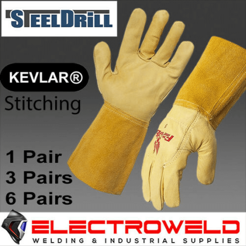 Steeldrill Firebird Leather Rigger Yellow Gloves Welding Work Large