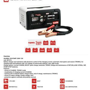 TELWIN Battery Charger Car Truck Starter Alaska 150 230V 12V 15 Amps 15 A 4