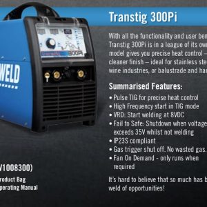 Transtig 300pi Cigweld Tig Welder 3 Phase W1008300 2