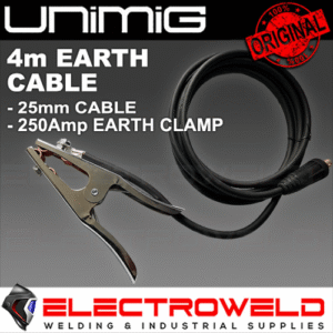 Unimig-4M-Earth-Welding-Lead-Cable-25mm-Earth-Clamp-250A-250-AMP-Torch-Welder