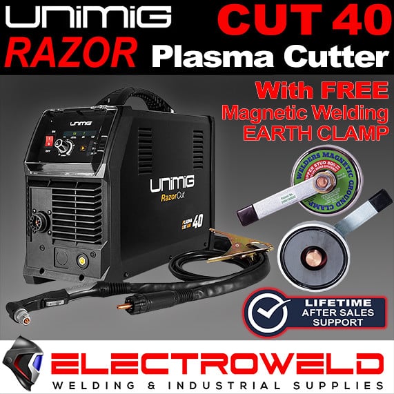 Unimig-Razor-Cut-40-Plasma-Cutter-Sc80-Torch-Clamp-Razorcut-Welding-U14001k-1