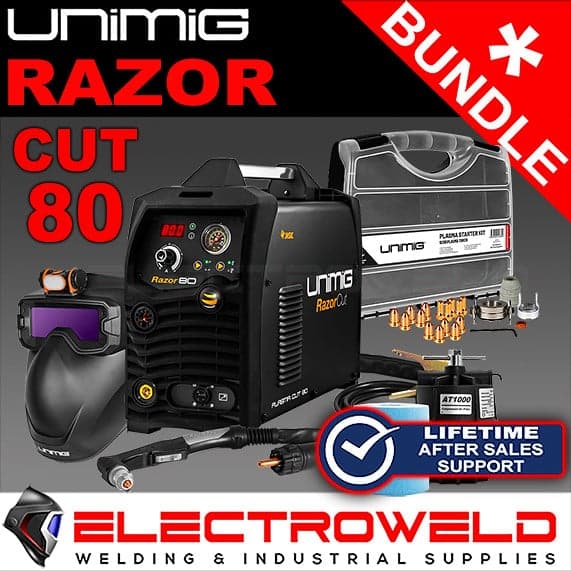 Unimig-Razor-Cut-80-plasma-Cutter-Air-Filter-Goggles-Sc80-Starter-Kit-Torch-1-1