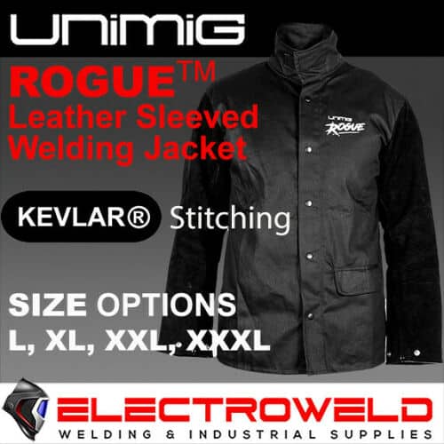 Unimig Rogue Leather Sleeved Welding Jacket UMWJ B L L XL XXL XXXL 1