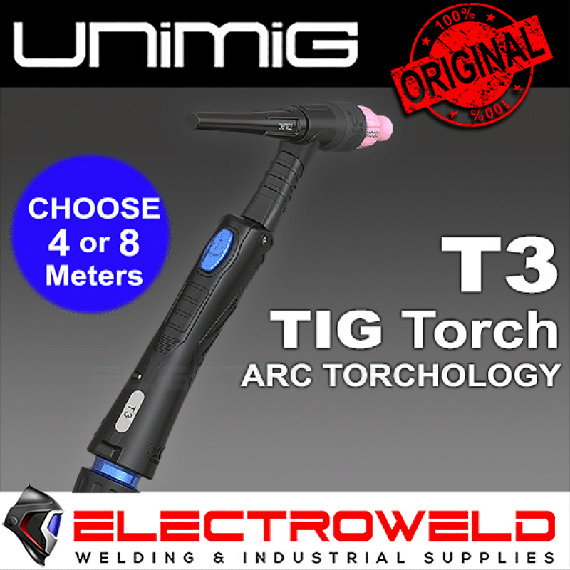 Unimig-T3-TIG-Torch-4m-8m-240a-9-Pin-Flex-Head-Umt3f4m