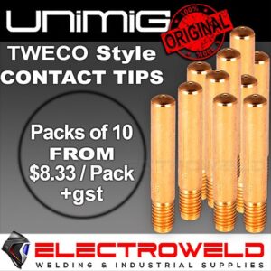 Unimig-TWC2-4-Tweco-MIG-Contact-Tips-For-TWC-2-4-Welding-Torch-1.2mm