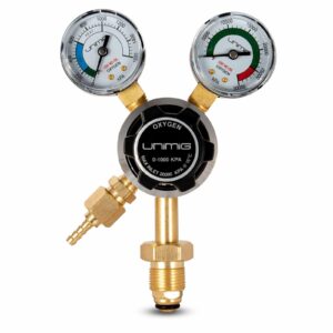 Unimig Twin Gauge Oxygen Gas Regulator Welding Flow Meter Oxyreg 2