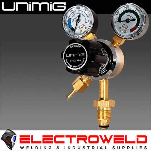 Unimig-Twin-Gauge-Oxygen-Gas-Regulator-Welding-Flow-Meter-Oxyreg