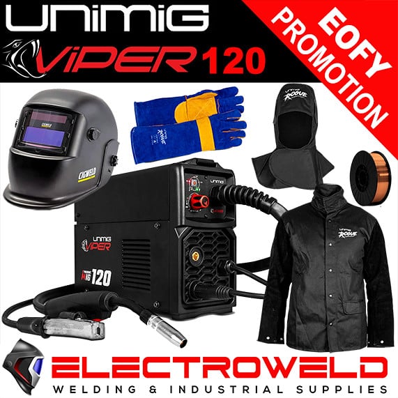Unimig-Viper-120-Mig-Bundle-Welder-Helmet-Leather-Jacket-Gloves-Wire-Hood-Torch-3