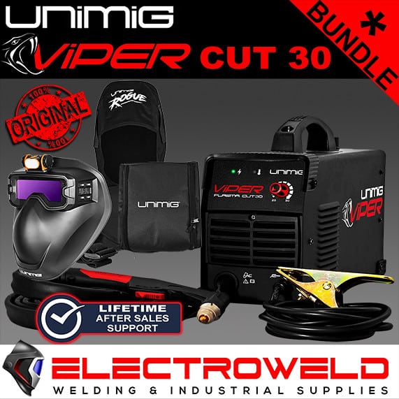 Unimig Viper Cut 30 Bundle Plasma Cutter Torch Elite Vision Goggles Kupjrvc30