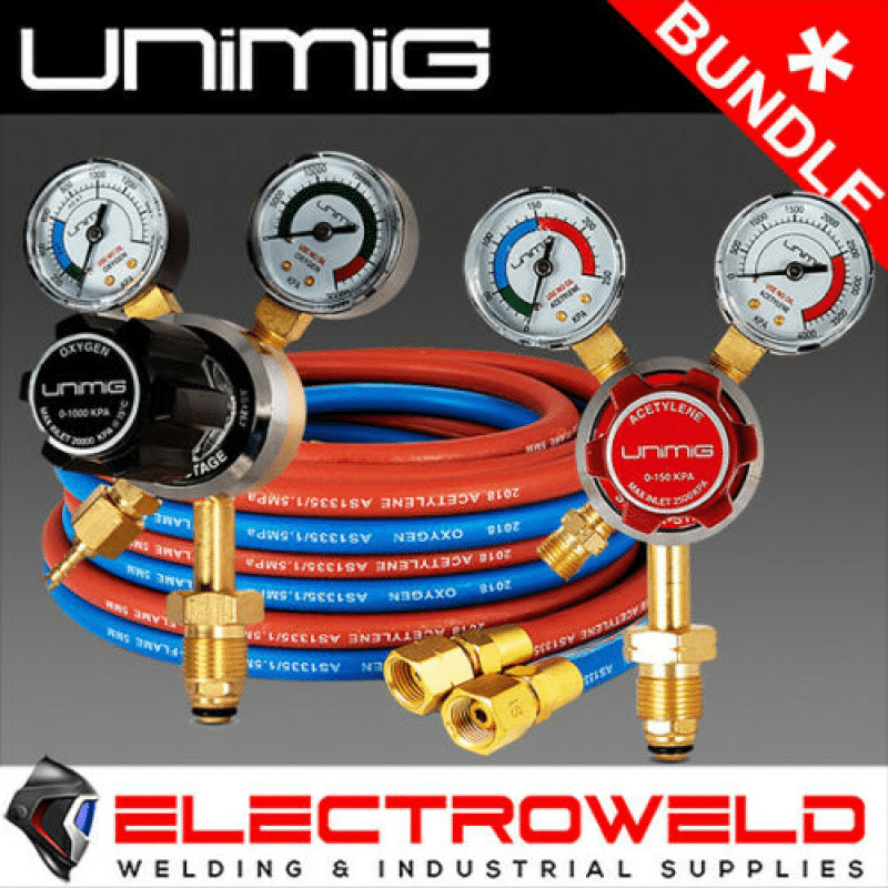Unimig-acetylene-Oxygen-Regulators-Plus-Twin-Hose-Set-Acet-Oxy-Gas-Welding-Bundle