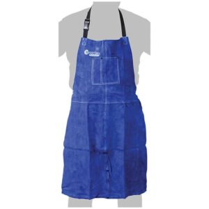 WELDCLASS LEATHER APRON WELDING PROMAX BLUE HEAT FIRE PROOF RESISTANT MIG TIG 1