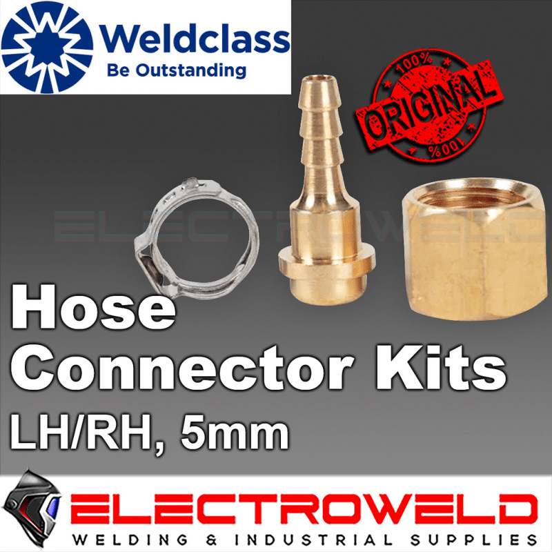 Weldclass-5mm-Lh-Hose-Connector-Kit-Gas-Clamp-Nut-Tail-Barb-Joiner-For-Acetylene-Lpg