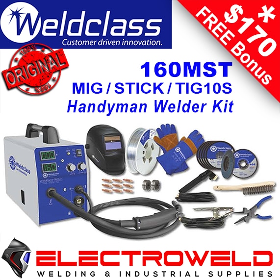 Weldclass Weldforce 160mst Welder Helmet Gloves Wire Grinder 160a Wc 160mst