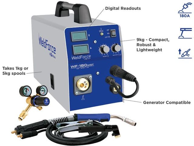 Weldclass Weldforce 180mst Welder Helmet Gloves Wire Torch180a Wf 06128 3 1