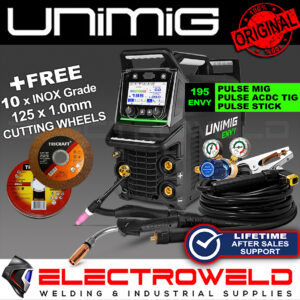 UNIMIG ENVY Multi 195, 4 in 1 Pulse Mig Tig Stick Welder + 2 x Torch U11204