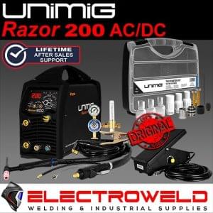 Unimig-Razor-200-Acdc-Tig-Welder-T2t3-Consumables-Foot-Pedal-Regulator-Torch-1