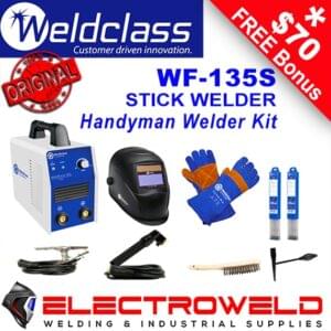 Weldclass Weldforce Wf 135s Stick Welder Helmet Gloves Rods Hammer Wc 180mst Wc 135shk 1